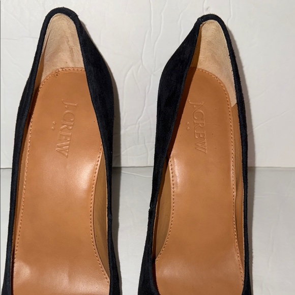 J. Crew Black Classic Suede Round Toe Block Heel Pumps Women’s Size 7.5 - Picture 4 of 6